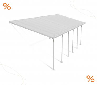 Palram-Canopia Terrassenüberdachung Feria 3x8 weiß TxB 295x850cm 8mm HKP
